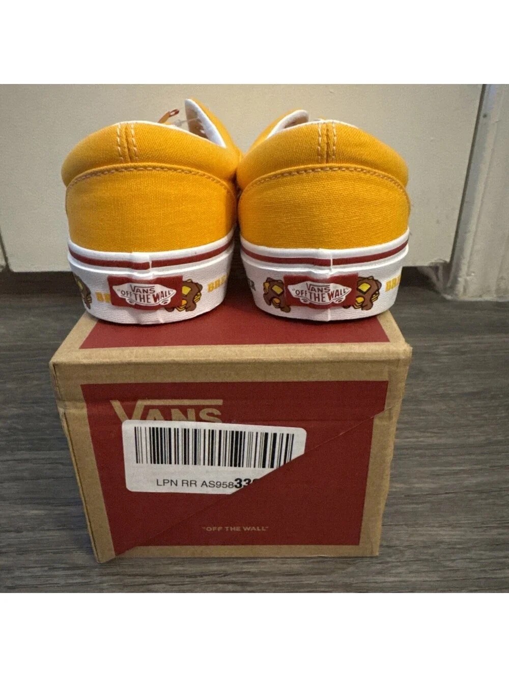 Vans Era Sidewall Print Saffron Meals Yellow VN0A54F14G1 Men 7.5 Women 9 NEW Box
